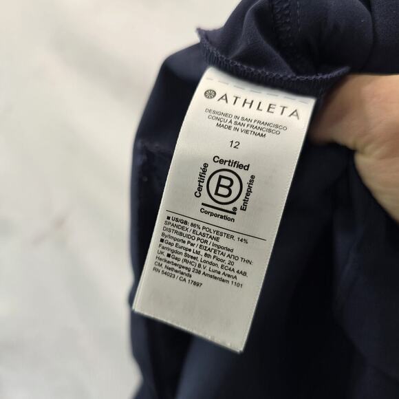 Athleta Pants Womens 12 X 28 Blue Navy Endless Crop Pull On US Seller Fast Ship - Picture 9 of 12
